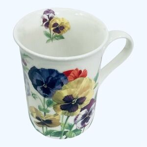 Stechcol Gracie Bone China Floral Mug Pansy Design Coffee Tea Cup